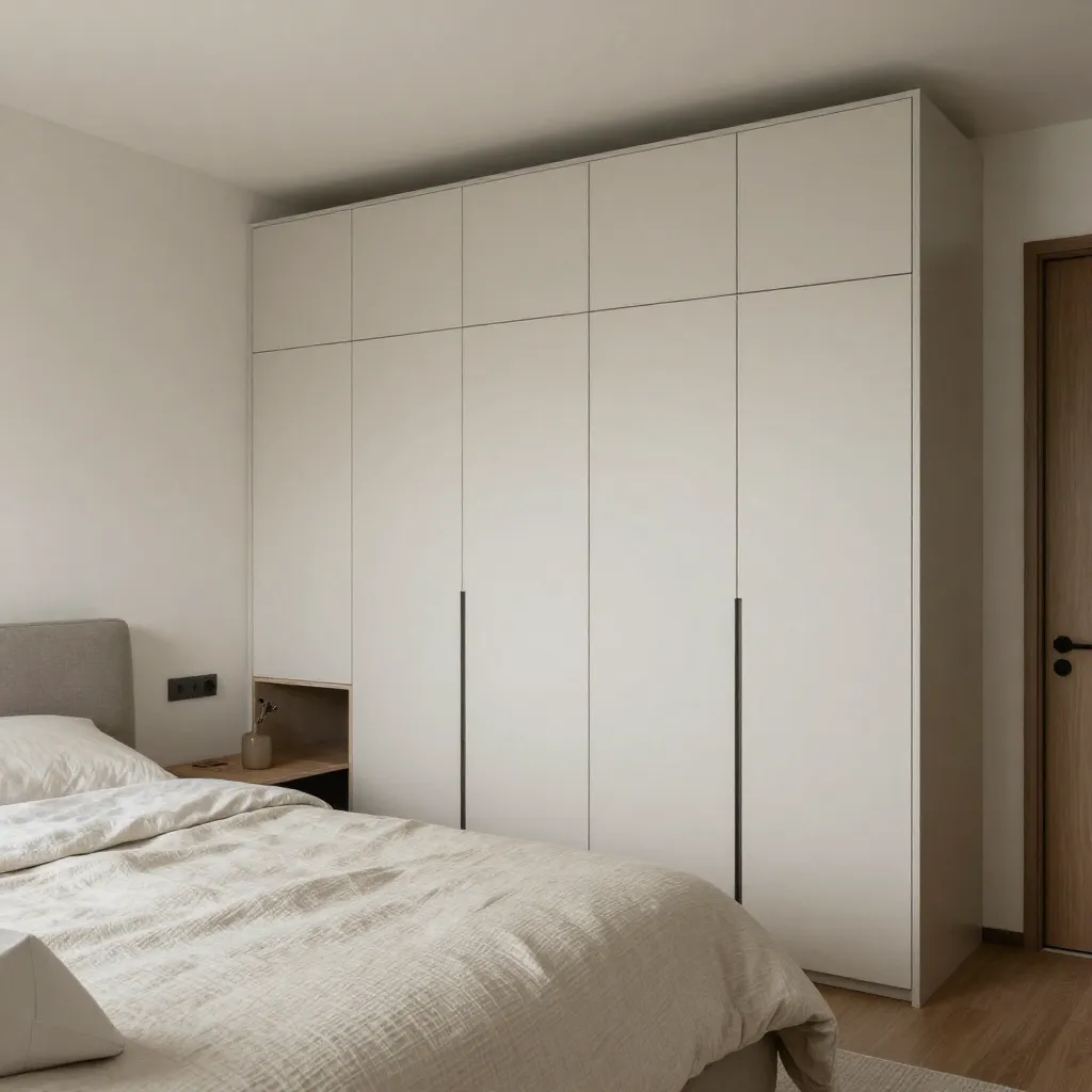 Minimalist bedroom design with custom furniture