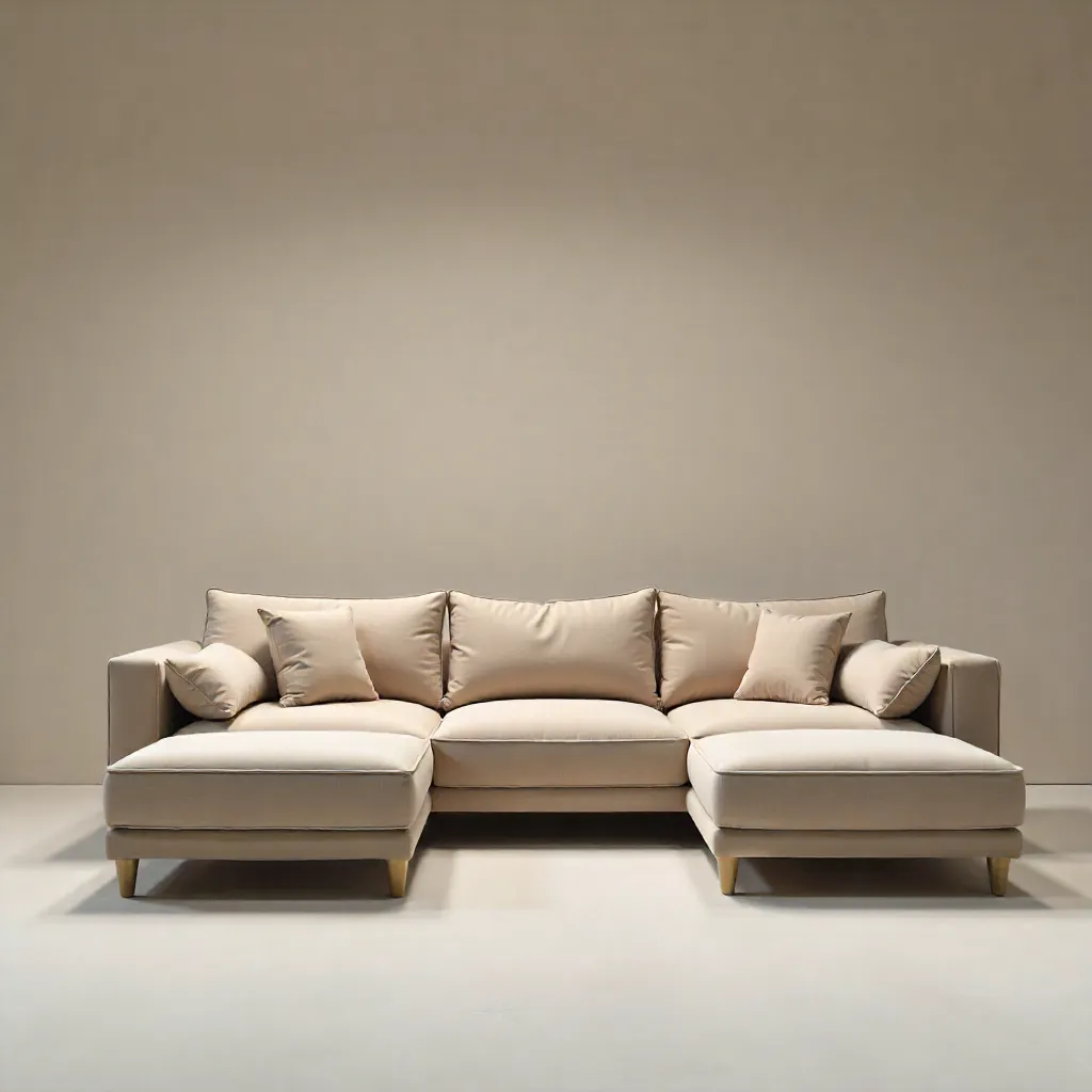 Modular seating arrangement in studio apartment