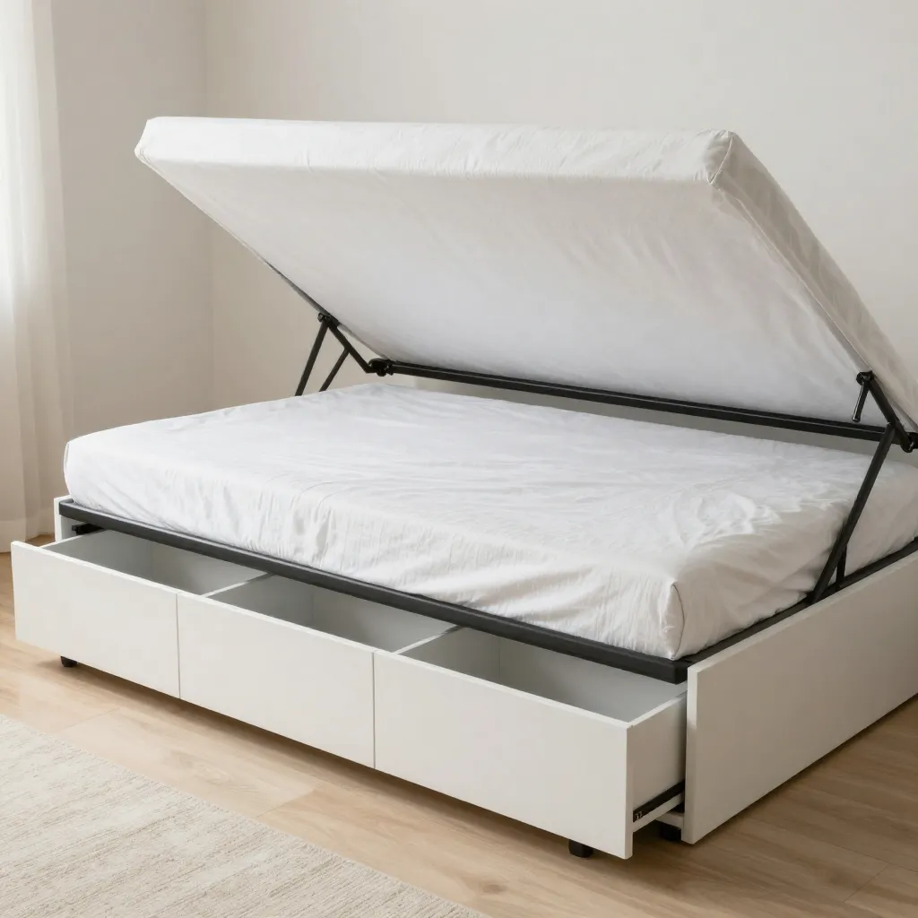 Compact storage bed with integrated drawers